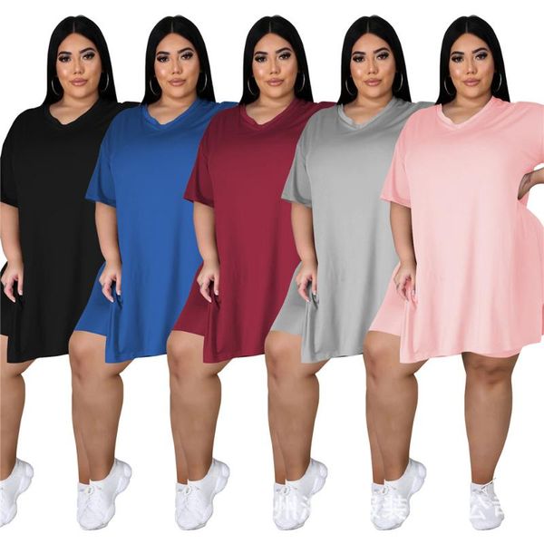 women's tracksuits casual pure color two piece sets women plus size v neck short sleeve slit loose t-shirts high waist biker shorts sum, Gray
women's tracksuits casual pure color two piece sets women plus size v neck short sleeve slit loose t-shirts high waist biker shorts sum, Gray