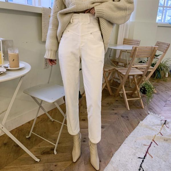 women's pants & capris 2021 autumn winter high-waist corduroy white korean style straight vintage trousers office ladies plus size, Black;white
women's pants & capris 2021 autumn winter high-waist corduroy white korean style straight vintage trousers office ladies plus size, Black;white
