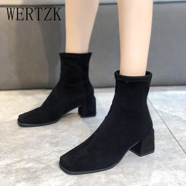 boots women's 2021 autumn and winter british style thick heel short square black ankle sock
boots women's 2021 autumn and winter british style thick heel short square black ankle sock