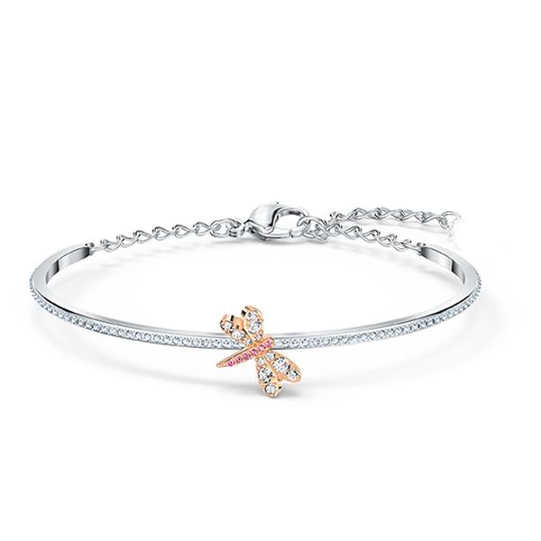 link, chain latest design micro inlaid zircon two tone plated rose gold dragonfly copper alloy adjustable bangle bracelet, Black
link, chain latest design micro inlaid zircon two tone plated rose gold dragonfly copper alloy adjustable bangle bracelet, Black