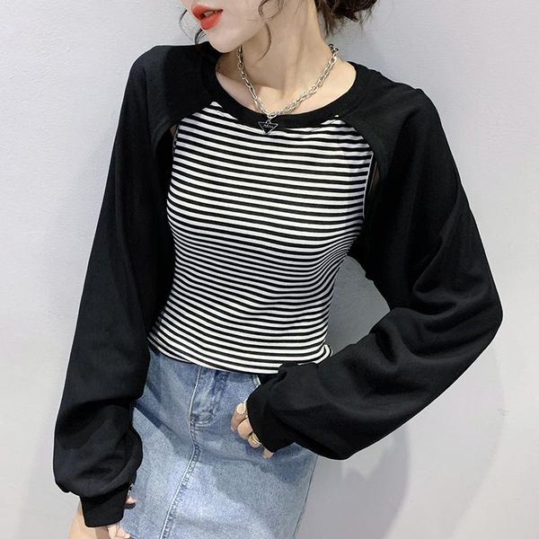 women's hoodies & sweatshirts false two pieces sweatshirt woman stripes women patchwork hooded female crop, Black
women's hoodies & sweatshirts false two pieces sweatshirt woman stripes women patchwork hooded female crop, Black