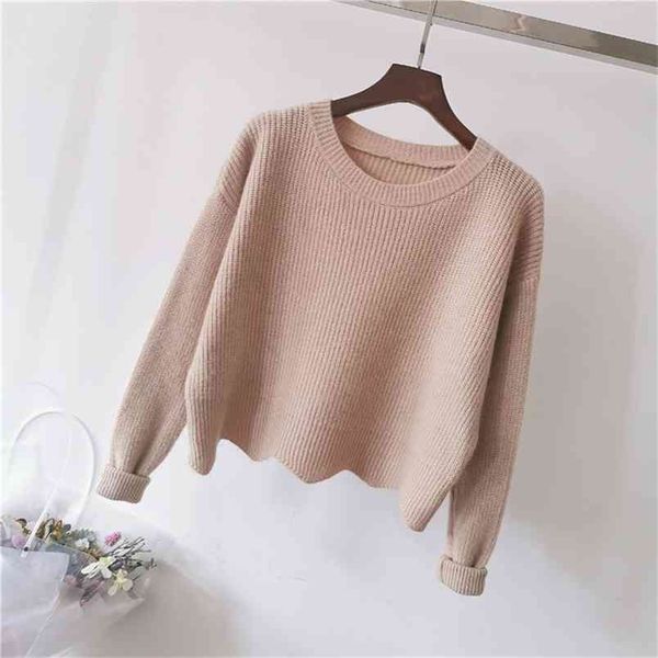women solid sweater casual female o neck full sleeve pullover autumn winter short style 210427, White;black
women solid sweater casual female o neck full sleeve pullover autumn winter short style 210427, White;black
