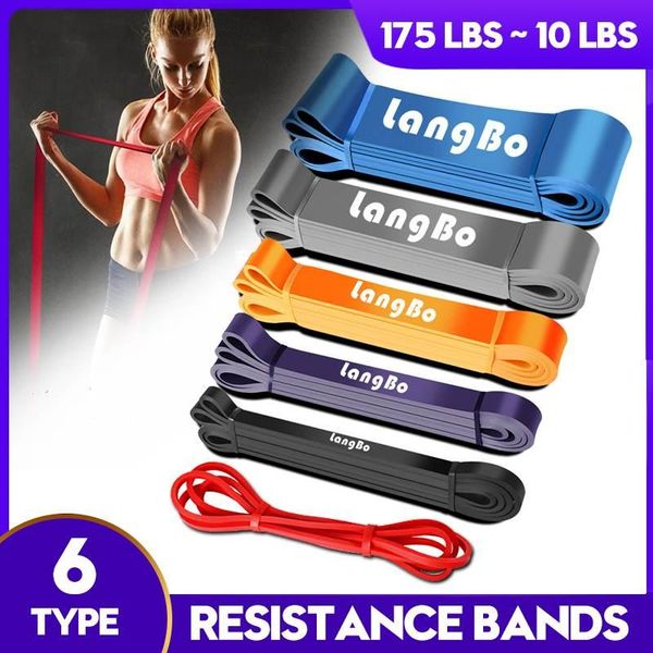resistance bands set of 5 yoga fitness exercise pull up heavy elastic band workout rubber loop