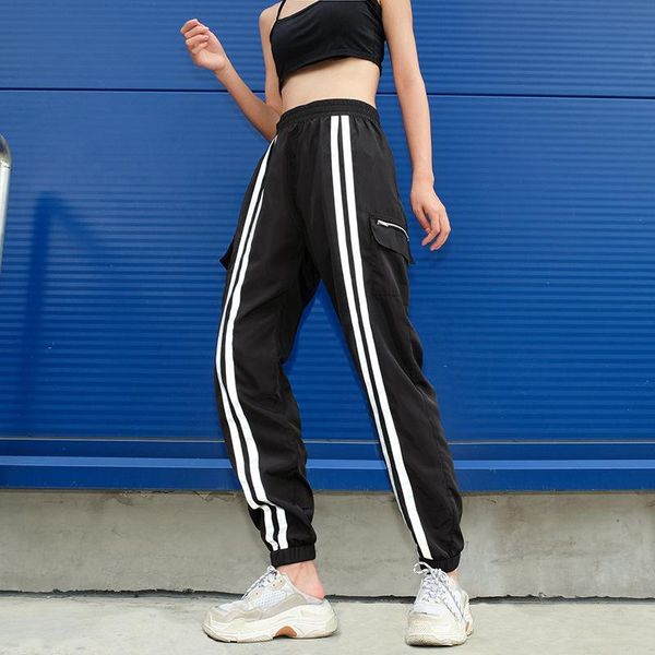 women's pants & capris 2021 striped patchwork ladies zipper pockets cargo casual sweat sudadera trousers woman female baggy pant, Black;white
women's pants & capris 2021 striped patchwork ladies zipper pockets cargo casual sweat sudadera trousers woman female baggy pant, Black;white