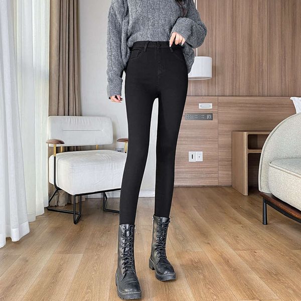 high waist black spring and autumn tight elastic thin pencil legged pants fashion, Blue
high waist black spring and autumn tight elastic thin pencil legged pants fashion, Blue
