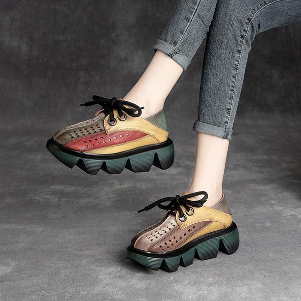 sandals trifle toe layer cowhide ethnic style retro thick bottom hit color hollow hole women's leather shoes, Black
sandals trifle toe layer cowhide ethnic style retro thick bottom hit color hollow hole women's leather shoes, Black