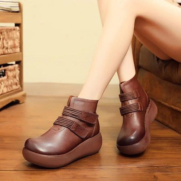 boots women's shoes leather first layer cowhide thick bottom single ethnic style retro simple casual, Black
boots women's shoes leather first layer cowhide thick bottom single ethnic style retro simple casual, Black