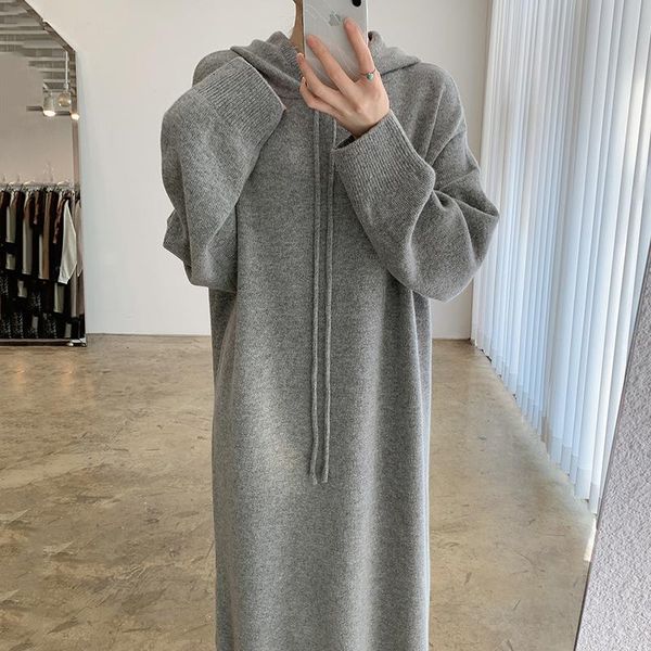 casual dresses simple long sweater dress women split hooded knitted for loose sleeve all match vestido korean chic robe, Black;gray
casual dresses simple long sweater dress women split hooded knitted for loose sleeve all match vestido korean chic robe, Black;gray