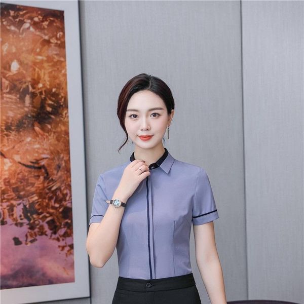 women's blouses & shirts 2021 summer office ladies work wear blouse female clothes ol formal uniform designs business shirt for women, White
women's blouses & shirts 2021 summer office ladies work wear blouse female clothes ol formal uniform designs business shirt for women, White