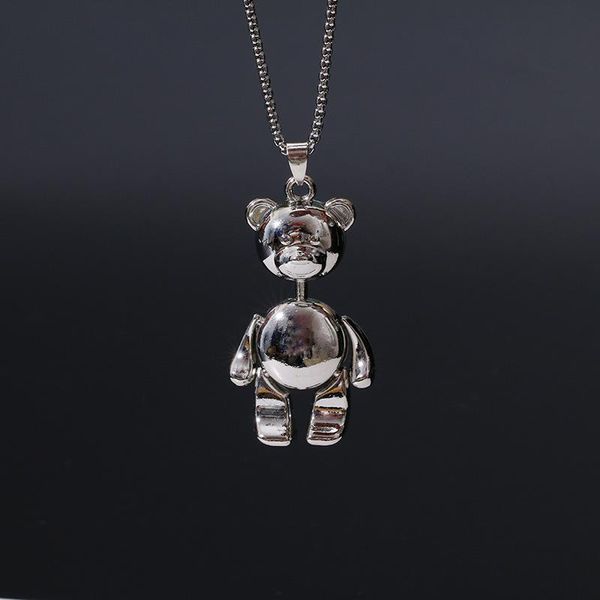 pendant necklaces cute teddy bear man gothic korean wave men's necklace stainless steel box chain, Silver
pendant necklaces cute teddy bear man gothic korean wave men's necklace stainless steel box chain, Silver