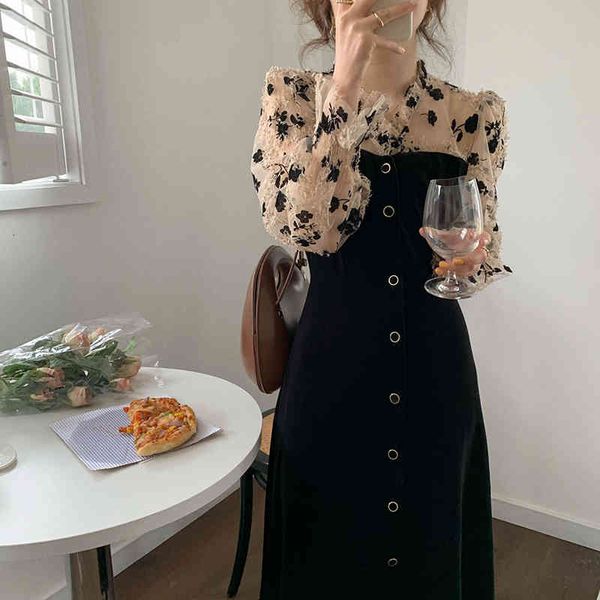 dresses women french retro veet mesh patchwork party gentle elegant long v-neck chic female fashion clothe, Black;gray
dresses women french retro veet mesh patchwork party gentle elegant long v-neck chic female fashion clothe, Black;gray