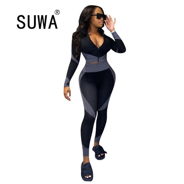 active wear geometric women clothing set long sleeve jogger splice cargo pants suit sports tracksuit two piece matching 210525, White
active wear geometric women clothing set long sleeve jogger splice cargo pants suit sports tracksuit two piece matching 210525, White