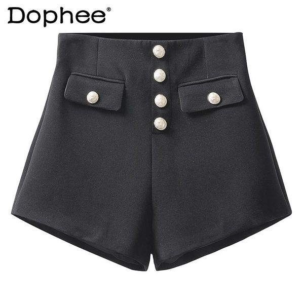women's shorts black white wide-leg pants for women 2021 summer high slimming elegant short single-breasted casual, White;black
women's shorts black white wide-leg pants for women 2021 summer high slimming elegant short single-breasted casual, White;black