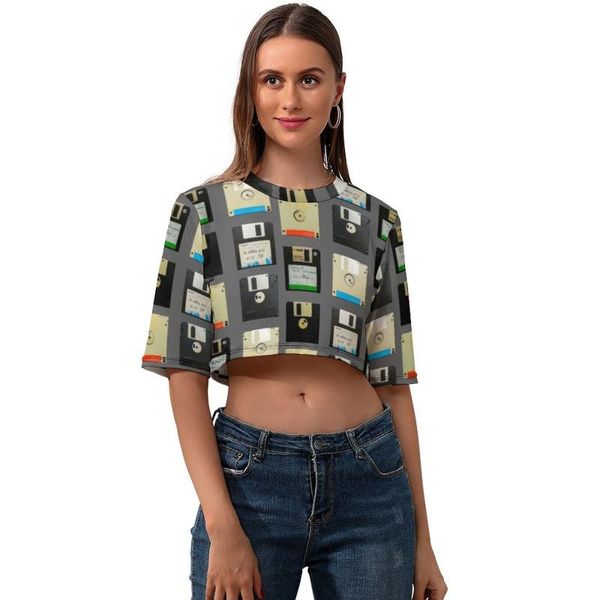 women's t-shirt disk crop tshirt short sleeve lady t shirt casual fashion o neck pattern polyester, White
women's t-shirt disk crop tshirt short sleeve lady t shirt casual fashion o neck pattern polyester, White