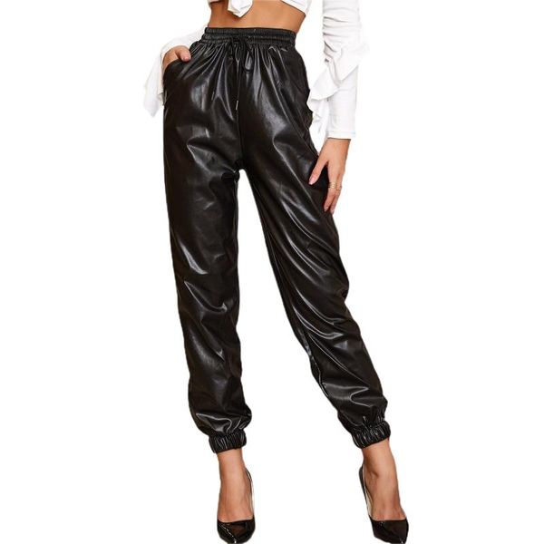 women's pants & capris joggers trousers high waist drawstring leather sweatpants slant pocket lady, Black;white
women's pants & capris joggers trousers high waist drawstring leather sweatpants slant pocket lady, Black;white