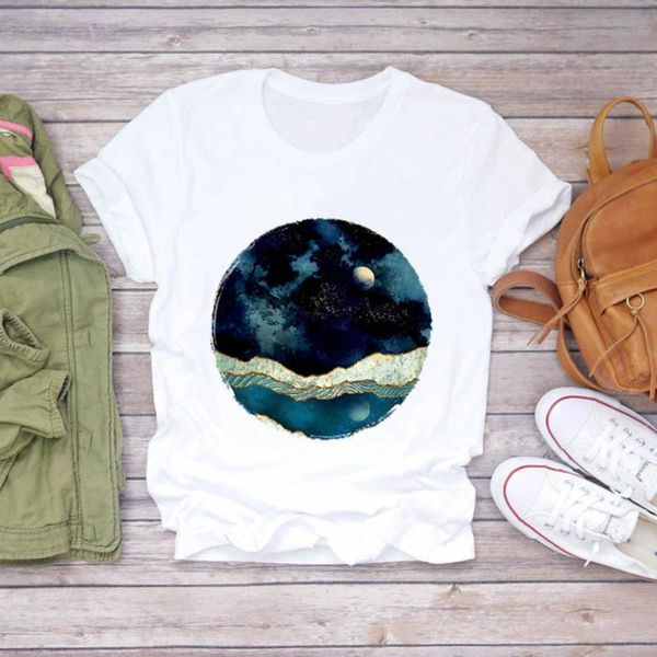 women's t-shirt summer short-sleeved fantasy flowers fashion printing ladies t-shirts graphic female, White
women's t-shirt summer short-sleeved fantasy flowers fashion printing ladies t-shirts graphic female, White
