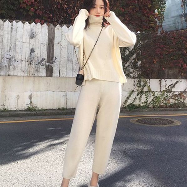 dress women turtleneck sweater two piece knitted sets loose tracksuit winter outwear warm sweatshirts pants suit female korean, White
dress women turtleneck sweater two piece knitted sets loose tracksuit winter outwear warm sweatshirts pants suit female korean, White