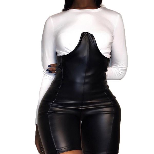 women pu leather five-point pants slim fit irregular design hip lift spring clothing women's & capris, Black;white
women pu leather five-point pants slim fit irregular design hip lift spring clothing women's & capris, Black;white