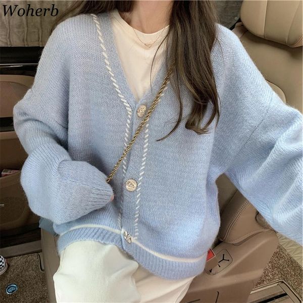 women's knits & tees woherb sweaters for women 2021 autumn winter clothing japanese oversized outwear full femme vintage knitted cardig, White
women's knits & tees woherb sweaters for women 2021 autumn winter clothing japanese oversized outwear full femme vintage knitted cardig, White