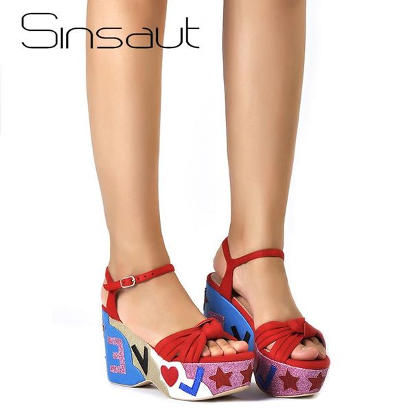 sinsaut summer arrival cross strap letters glitter wedge red color high heels casual sandals, Black
sinsaut summer arrival cross strap letters glitter wedge red color high heels casual sandals, Black