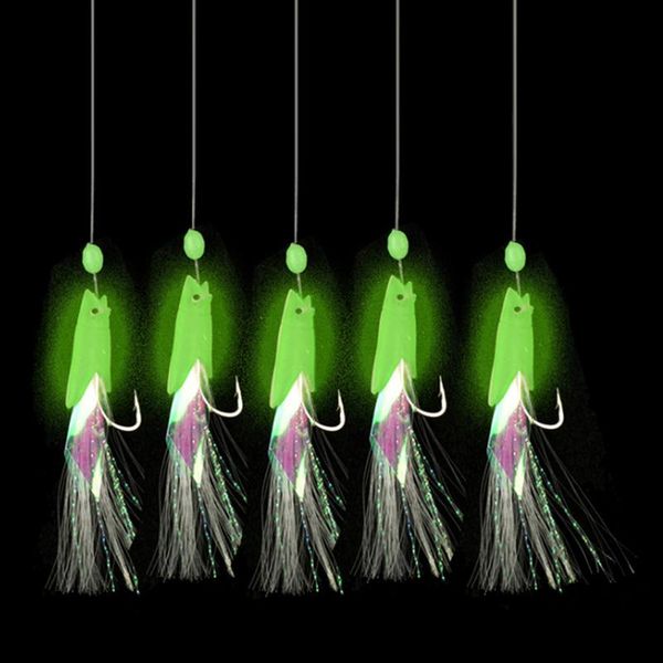 5pcs/pack luminous fishing hook treble bait wire 9g high carbon steel mackerel feathers bass cod lure hooks
5pcs/pack luminous fishing hook treble bait wire 9g high carbon steel mackerel feathers bass cod lure hooks