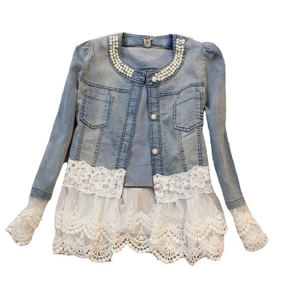 women's jackets women turtleneck lace denim jacket plus size 4xl spring casual half sleeve long jean coat bead outwear overcoat, Black;brown
women's jackets women turtleneck lace denim jacket plus size 4xl spring casual half sleeve long jean coat bead outwear overcoat, Black;brown