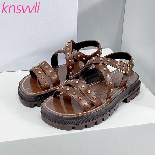 sandals thick sole gladiator women genuine leather rivets rome shoes woman summer flats ladies casual for, Black
sandals thick sole gladiator women genuine leather rivets rome shoes woman summer flats ladies casual for, Black