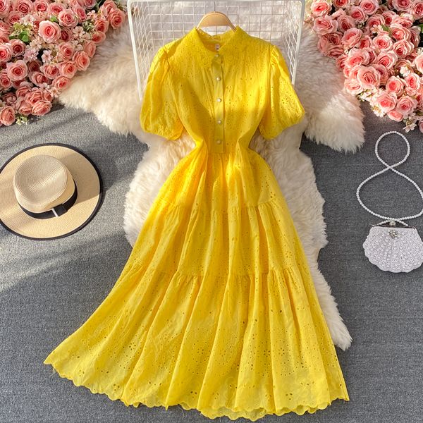 vintage single breasted hollow out midi dress women yellow/khaki/black single breasted high waist short sleeve vestidos summer, Black;gray
vintage single breasted hollow out midi dress women yellow/khaki/black single breasted high waist short sleeve vestidos summer, Black;gray