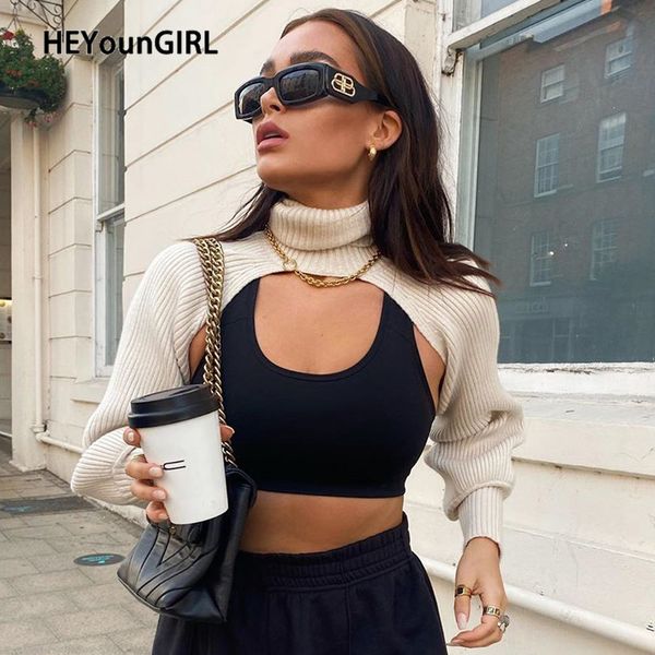 heyoungirl casual turtleneck crop sweater women smocked solid vintage knitted jumpers ladies fashion long sleeve pullover, White;black
heyoungirl casual turtleneck crop sweater women smocked solid vintage knitted jumpers ladies fashion long sleeve pullover, White;black