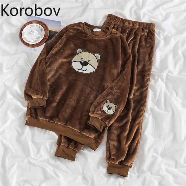 korobov japanese kawaii women 2 pieces sets korean o neck long sleeve cartoon and pants suits female velvet outfits 210430, White
korobov japanese kawaii women 2 pieces sets korean o neck long sleeve cartoon and pants suits female velvet outfits 210430, White