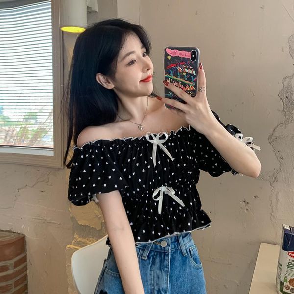 women's t-shirt summer 2021 slim square collar short puff sleeve ladies korean fashion brand love tees bow t shirts women clothing, White
women's t-shirt summer 2021 slim square collar short puff sleeve ladies korean fashion brand love tees bow t shirts women clothing, White