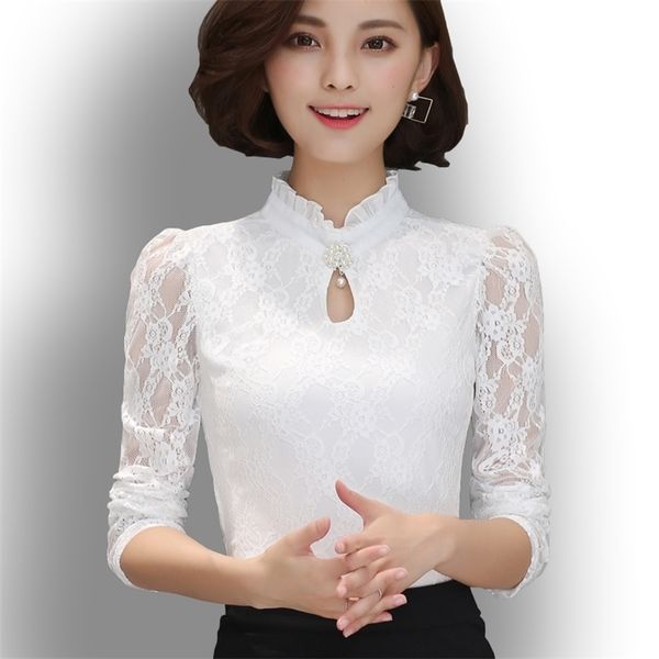 women's chiffon lace blouses fiminina blusa long puff sleeved shirt ruffled button plus size 6xl 220315, White
women's chiffon lace blouses fiminina blusa long puff sleeved shirt ruffled button plus size 6xl 220315, White