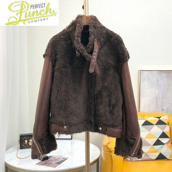 women's fur & faux women short winter narutal shearling jacket sheep wool coat korean motorcycle real coats 2021 8101 kj4789, Black
women's fur & faux women short winter narutal shearling jacket sheep wool coat korean motorcycle real coats 2021 8101 kj4789, Black
