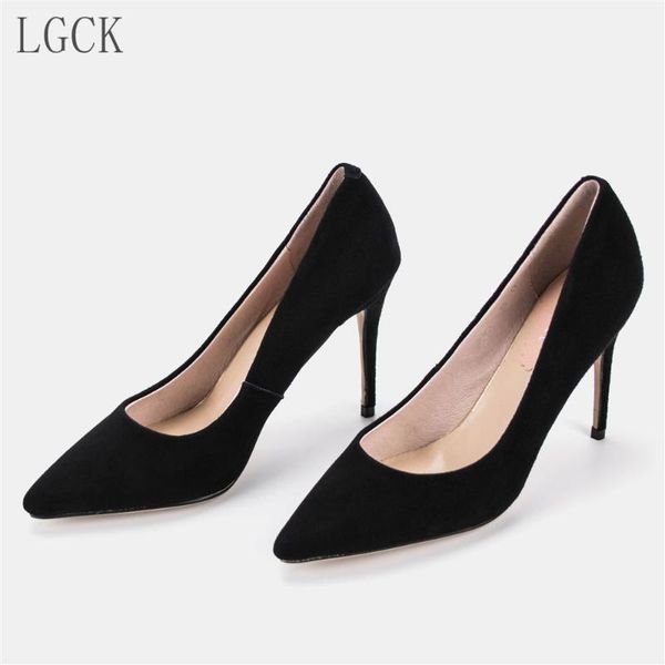 size 34-43 genuine leather women shoes pumps party wedding fashion thin high heels kid suede slip-on pointed toe quality dress, Black
size 34-43 genuine leather women shoes pumps party wedding fashion thin high heels kid suede slip-on pointed toe quality dress, Black