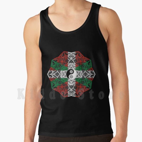 men' tank ying yang mandala pattern flag of -gift for basque from vest 100% cotton, White;black
men' tank ying yang mandala pattern flag of -gift for basque from vest 100% cotton, White;black