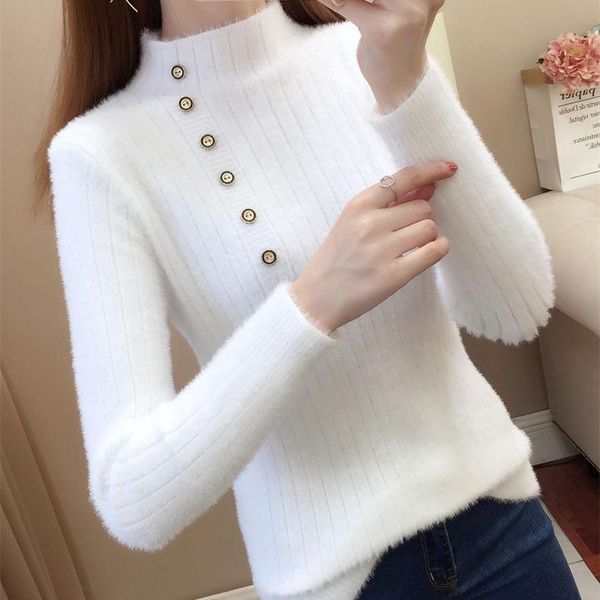 women's sweaters 2021 winter autumn women sweater undershirt regular button solid cropped knitted fashion cashmere pullover z11, White;black
women's sweaters 2021 winter autumn women sweater undershirt regular button solid cropped knitted fashion cashmere pullover z11, White;black