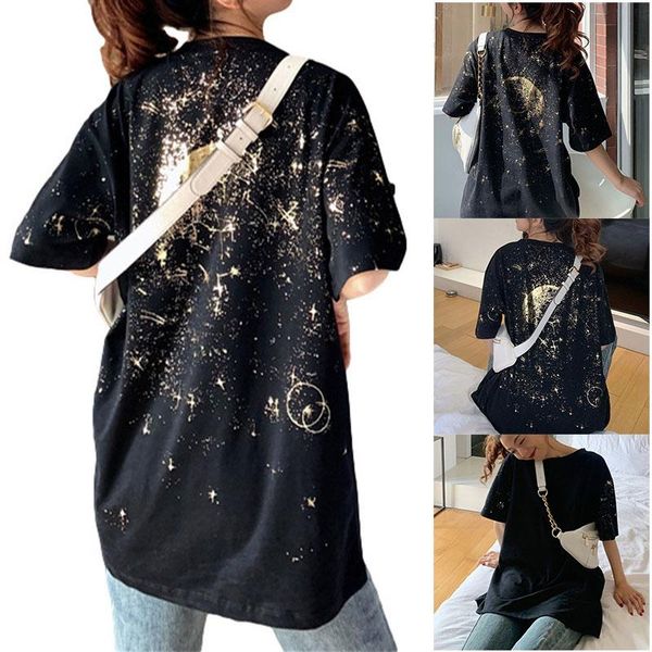 women's t-shirt t shirts short sleeved casual loose atamping starry sky clothes for girls summer maea99, White
women's t-shirt t shirts short sleeved casual loose atamping starry sky clothes for girls summer maea99, White