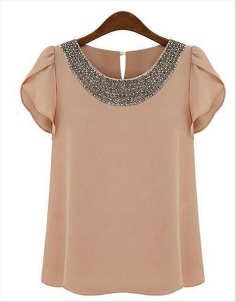 summer style chiffon short women shirts butterfly sleeve beaded 2015 arrival o neck casual shirt blusa feminina ae57, White
summer style chiffon short women shirts butterfly sleeve beaded 2015 arrival o neck casual shirt blusa feminina ae57, White