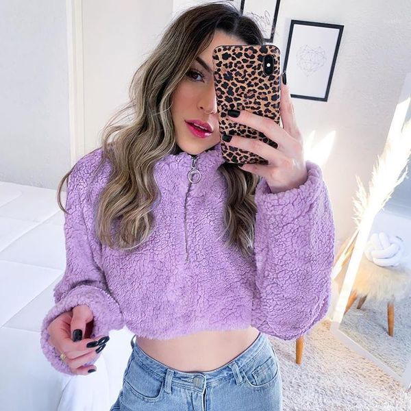 women autumn winter short woolen outerwear solid color long sleeve round neck zipper pullover cardigan coat warm women's jackets, Black;brown
women autumn winter short woolen outerwear solid color long sleeve round neck zipper pullover cardigan coat warm women's jackets, Black;brown