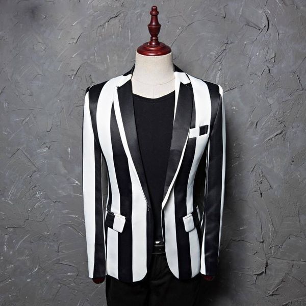 men's suits & blazers 2021 arrive men casual suit jacket fashion black white zebra stripe stage costume style blazer high-brand vip top, White;black
men's suits & blazers 2021 arrive men casual suit jacket fashion black white zebra stripe stage costume style blazer high-brand vip top, White;black