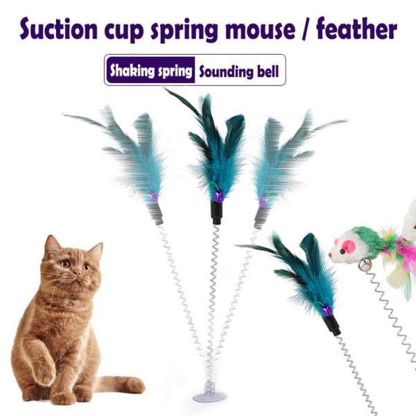 cat toys 1/2/3/5 pcs spring pet toy elastic with bell color mouse/feather bottom sucker product accessories decor
cat toys 1/2/3/5 pcs spring pet toy elastic with bell color mouse/feather bottom sucker product accessories decor