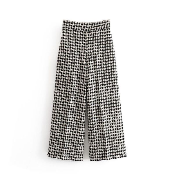 women's pants & capris vomvoa 2021 women elegant tweed plaid wide leg loose houndstooth elastic belt pockets office wear, Black;white
women's pants & capris vomvoa 2021 women elegant tweed plaid wide leg loose houndstooth elastic belt pockets office wear, Black;white