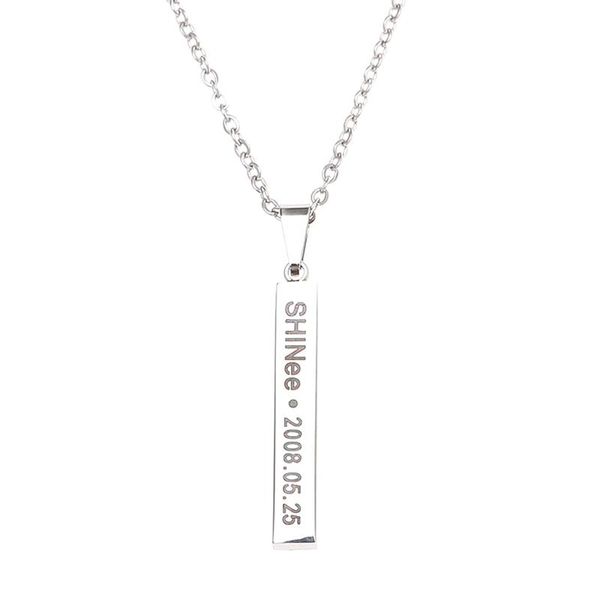 pendant necklaces 1 pcs fashion boys kpop shinee necklace for women man birthday collares girl jewelry 33*5*5mm, Silver
pendant necklaces 1 pcs fashion boys kpop shinee necklace for women man birthday collares girl jewelry 33*5*5mm, Silver