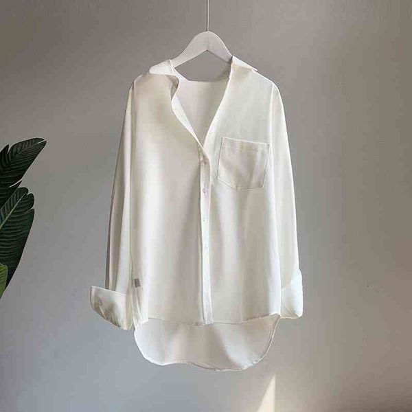 women's blouses & shirts blusas femininas soltas com gola virada para baixo, camisas de escritório mulheres, novas primavera, tama, White
women's blouses & shirts blusas femininas soltas com gola virada para baixo, camisas de escritório mulheres, novas primavera, tama, White