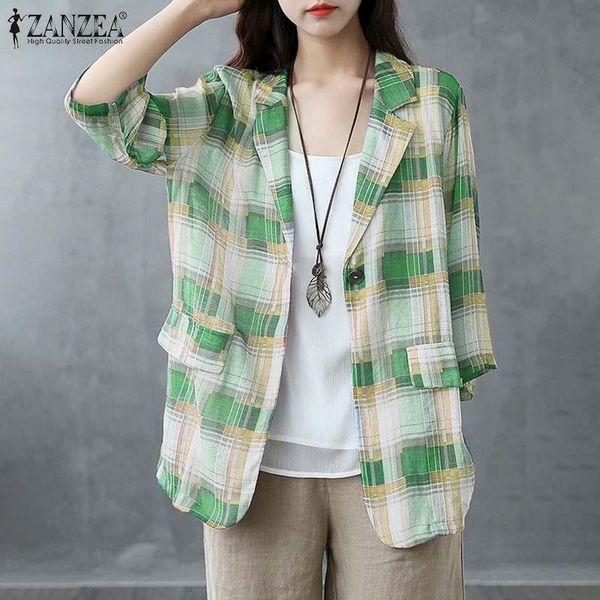 fashion women's check coats 2021 zanzea autumn blazers casual lapel single button outerwears female plaid plus size tunic suits &, White;black
fashion women's check coats 2021 zanzea autumn blazers casual lapel single button outerwears female plaid plus size tunic suits &, White;black