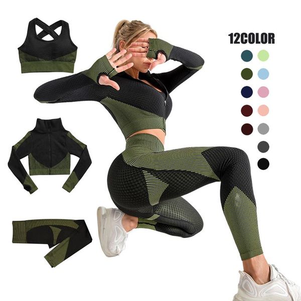 yoga outfit women seamless fitness clothes long-sleeved set sports bra elastic high waist training pants running clothing gym wear
yoga outfit women seamless fitness clothes long-sleeved set sports bra elastic high waist training pants running clothing gym wear