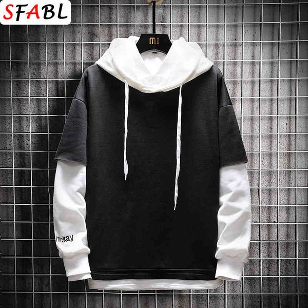 oversize male shredded hoodie sweatpants hoodies pullovers hip 5xl, Black