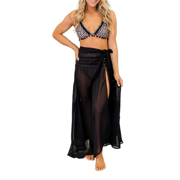 women's swimwear mesh skirt chiffon solid color dress lace up waist bikini smock for female beachwear ladies cover-ups, White;black
women's swimwear mesh skirt chiffon solid color dress lace up waist bikini smock for female beachwear ladies cover-ups, White;black