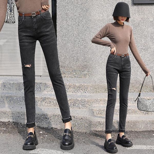 women's pants & capris smoky gray ripped jeans for women autumn and winter 2021 mid-waist slim fit slimming holes skinny, Black;white
women's pants & capris smoky gray ripped jeans for women autumn and winter 2021 mid-waist slim fit slimming holes skinny, Black;white