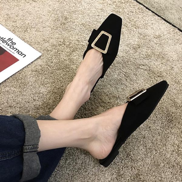 slippers women's shoes outdoor 2021 spring fashion rhinestone flat bottom square toe, Black
slippers women's shoes outdoor 2021 spring fashion rhinestone flat bottom square toe, Black